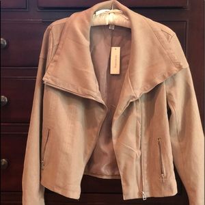 Faux suede jacket, taupe
